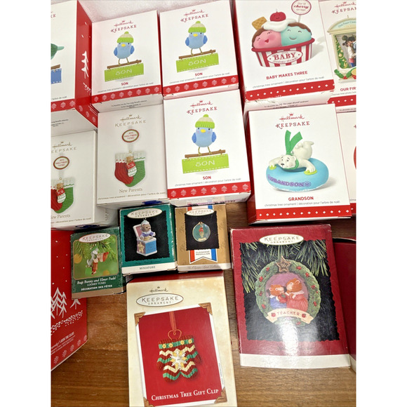 Hallmark Keepsake Ornament Lot 20 New in Box Never Used Dad Baby Grandson Son - Picture 3 of 8